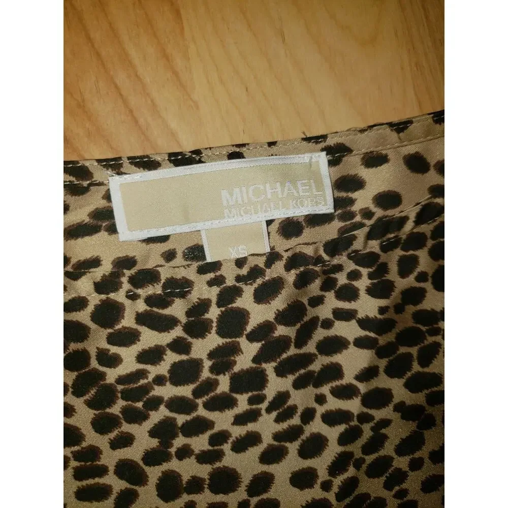 Michael Kors Women's SM cheetah print blouse